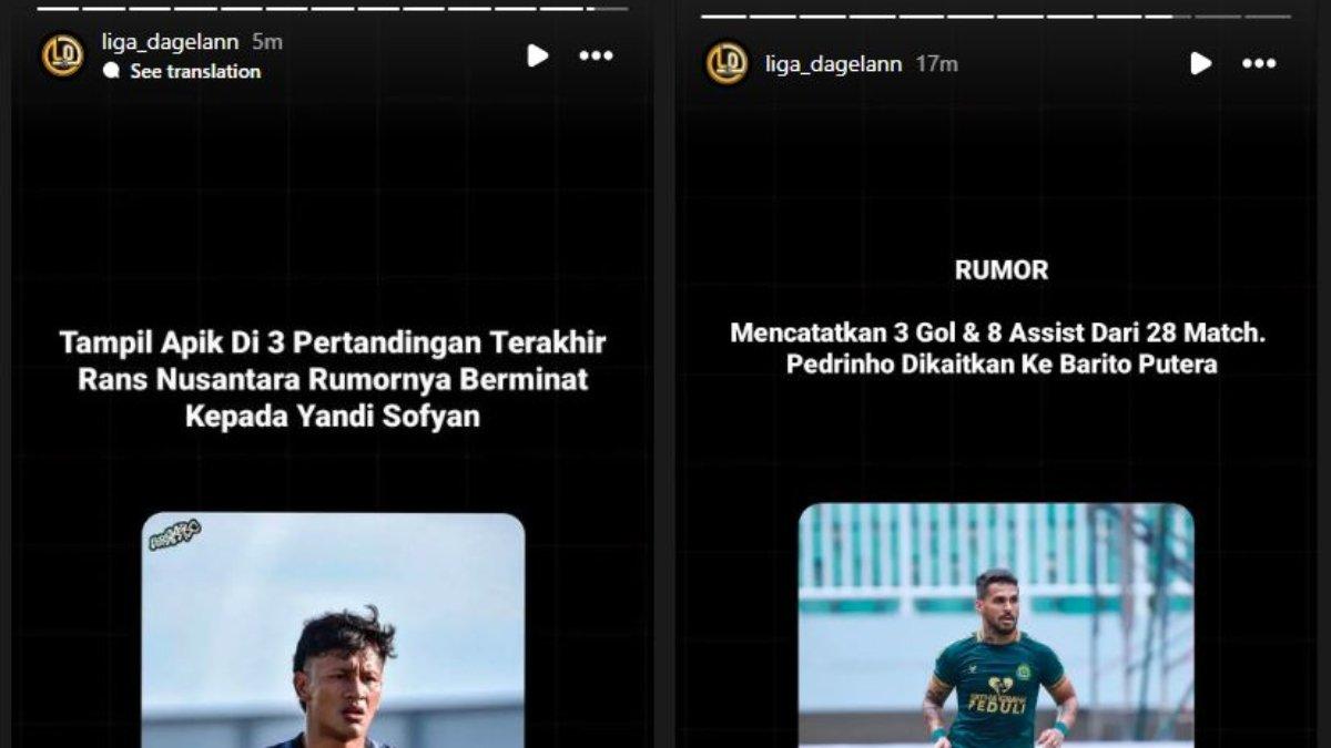 Kolase rumor pemain Persikabo 1973, yakni Yandi Sofyan dan Pedrinho Santos yang diminati oleh klub Liga 1 2023 lainnya, yakni RANS Nusantara FC dan Barito Putera.