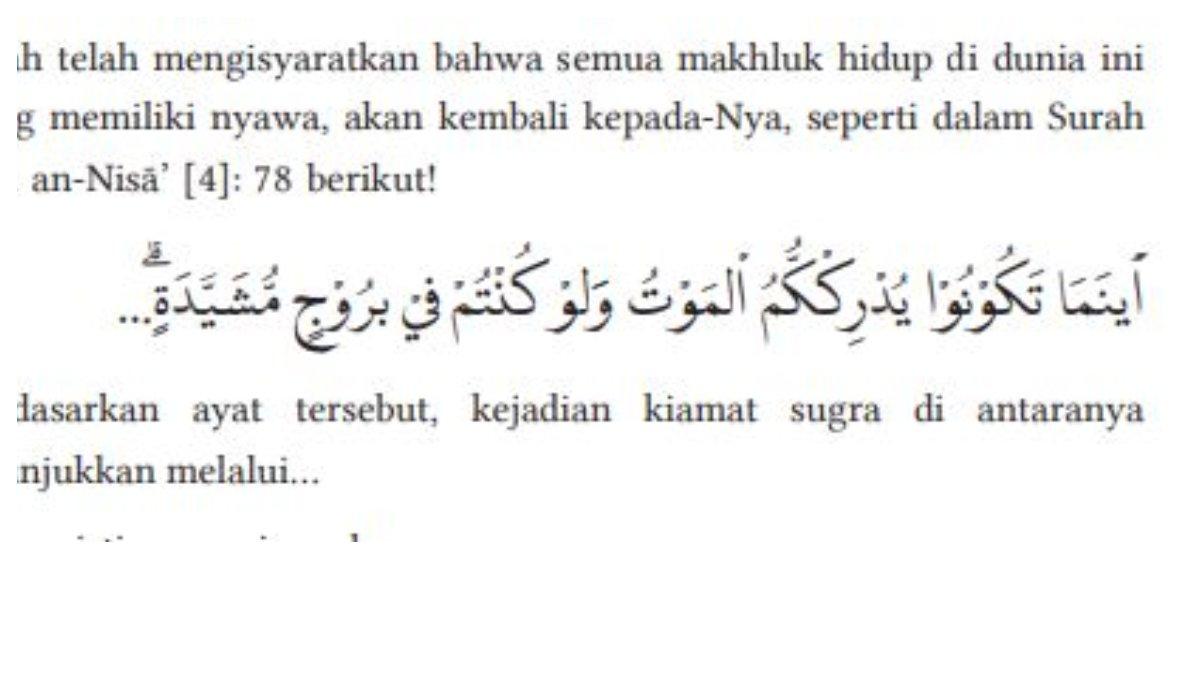 Soal pilihan ganda nomor 1 terdapat pada Buku PAI kelas 9 SMP/MTs halaman 53, Bab 2 tentang Meyakini Hari Akhir dengan Mawas Diri.