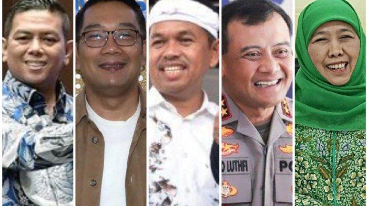 Andra Soni, Ridwan Kamil, Dedi Mulyadi, Ahmad Luthfi dan Khofifah Indar Parawansa, sosok lima calon gubernur di Pulau Jawa pilihan Prabowo Subianto yang akan maju di Pilkada Serentak 2024.