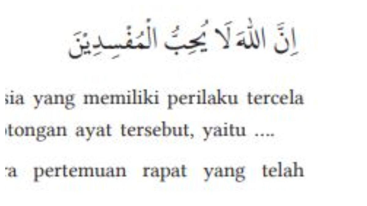 Potongan ayat Al-Qur'an terdapat soal pilihan ganda nomor 2, pada Buku PAI SMP/MTs Halaman 165.