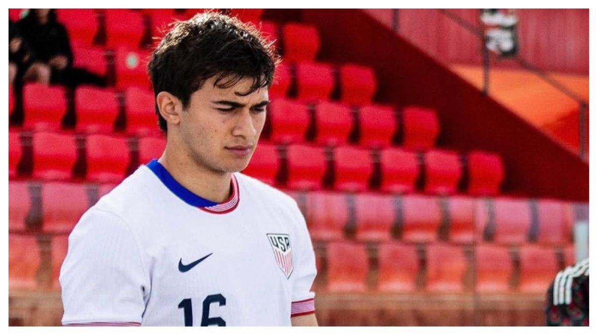 AKSI LAGA - Potret Ethan Kohler saat bersama Timnas Amerika Serikat pada Rabu (26/3/2025). Terbaru Ethan Kohler termasuk dalam daftar calon pemain naturalisasi Timnas Indoneisa.