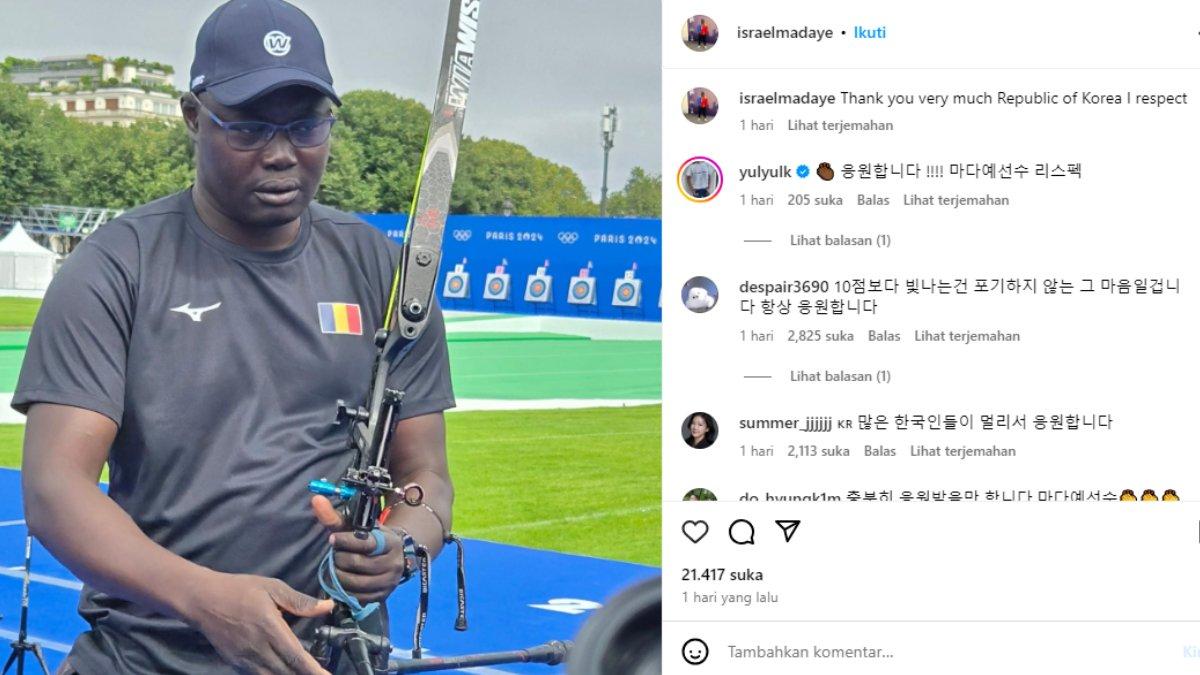 Berikut tangkap layar akun Instagram Israel Madaye yang dipenuhi komentar netizen Korea, diakses Sabtu (3/8/2024).