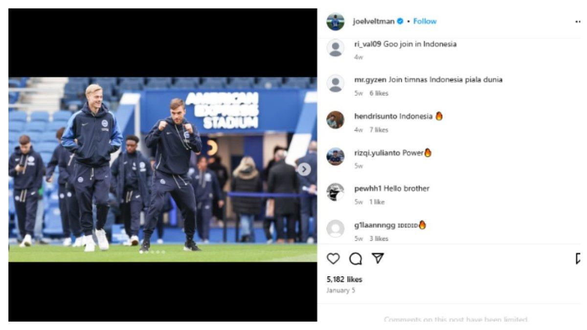 Potret Joel Veltman saat persiapan pertandingan Premier League Minggu (5/2/2025). Terbaru inilah komentar warganet yang mengharapkan kehadiran Joel Veltman timnas Indonesia Minggu (9/2/2025)