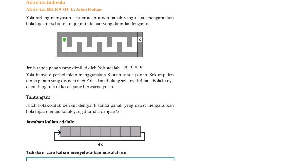 Soal informatika kelas 9 Kurikulum Merdeka bab 2 halaman 34.