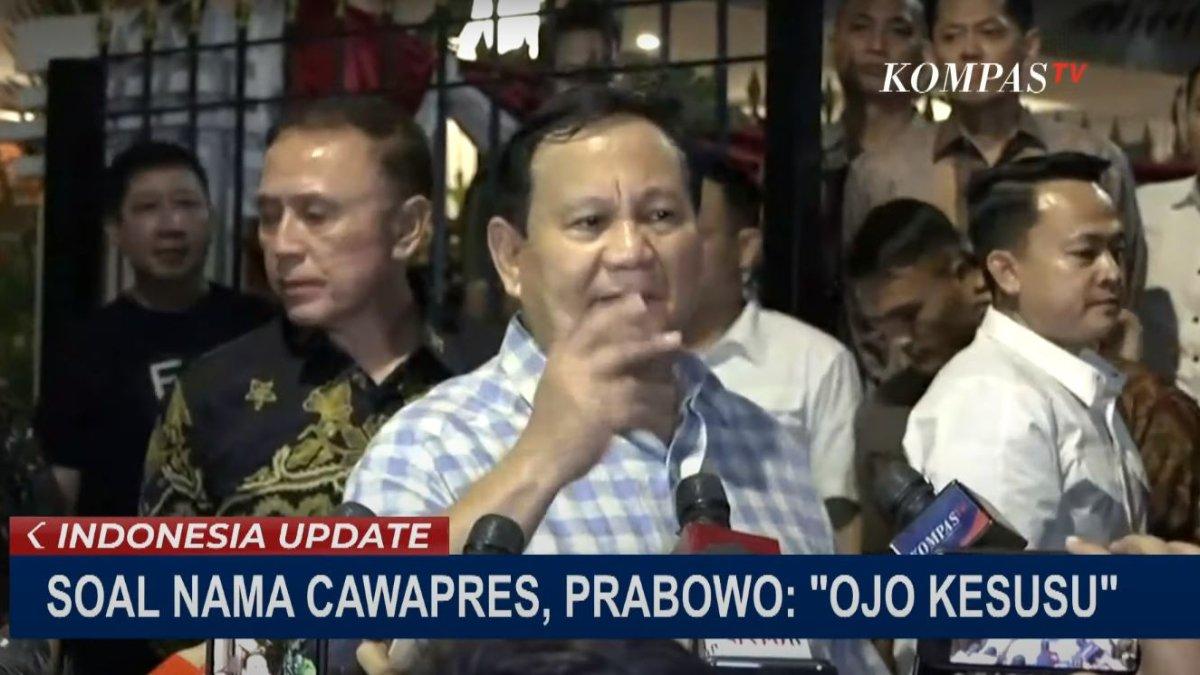 Sosok bacapres dari Koalisi Indonesia Maju (KIM), yakni Prabowo Subianto yang meminta publik untuk tidak terburu-buru terkait siapa yang bakal menjadi wakilnya di Pilpres 2024 nanti.
