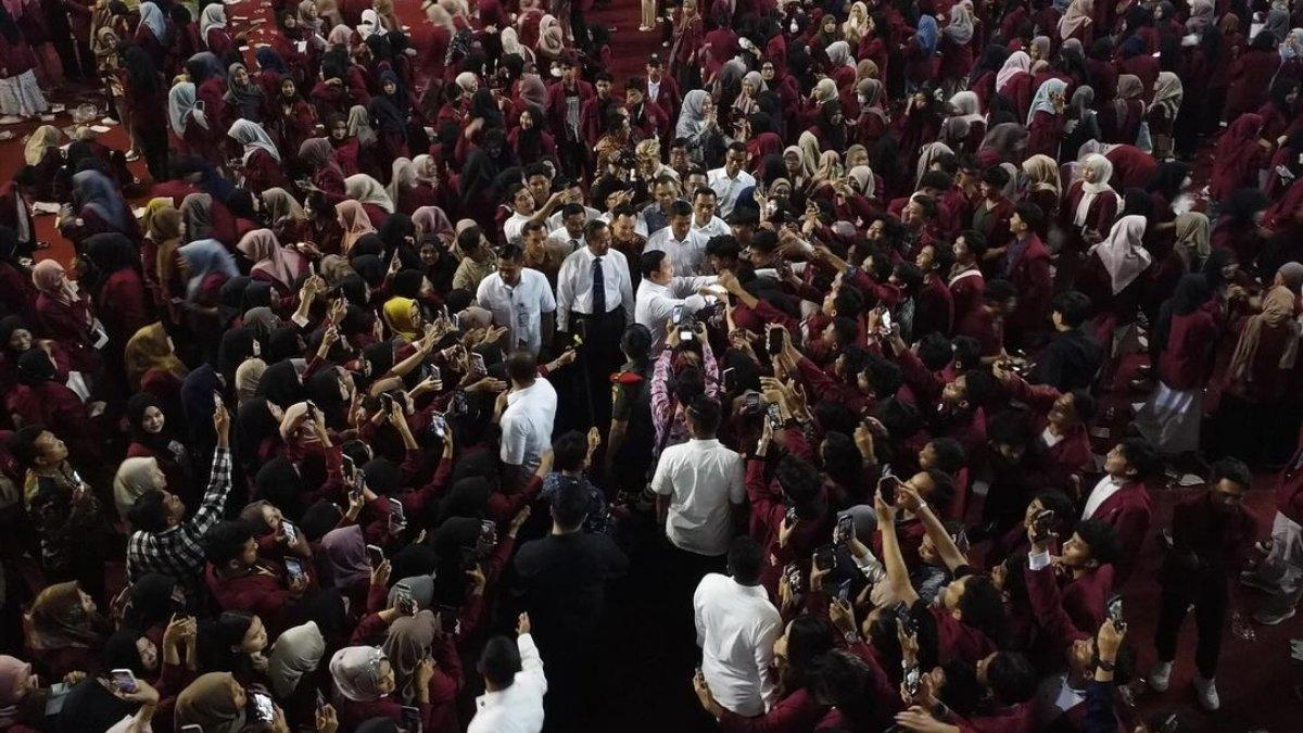 Momen Prabowo ketika meninggalkan Dome UMM, Rabu (27/9/2023).