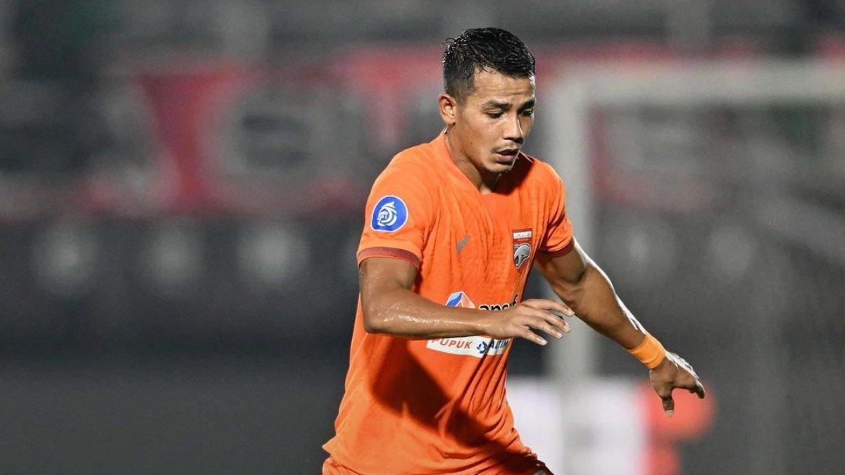 Aksi Leo Guntara ketika membela Borneo FC pada 29 November 2023.