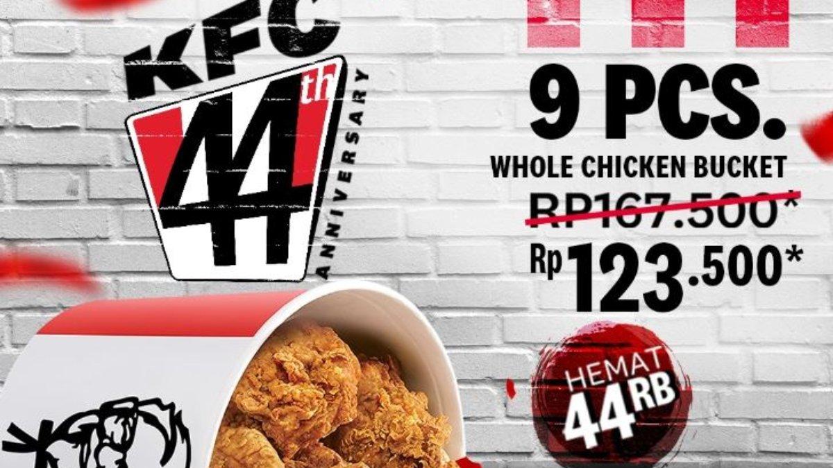 Promo KFC Whole Chicken Bucket 9 Ayam Hanya Rp 123 Ribuan Saja, Hemat