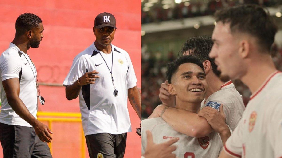 Momen Quentin Jakoba (kiri) dan Patrick Kluivert saat sama-sama masih berkiprah di Timnas Curacao.