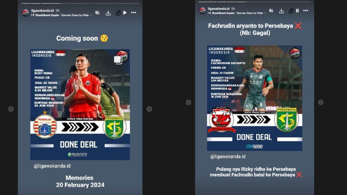 Rizky Ridho santer sepakat dengan Persebaya Surabaya, Fachruddin Aryanto dihibahkan Bajul Ijo ke PSS Sleman.
