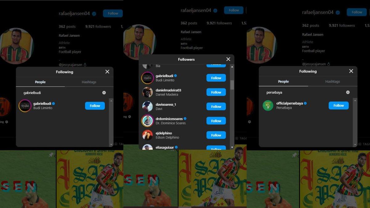 Bek asal Brasil, yakni Rafael Jansen kepergok memberi kode keras dengan mem-follow akun resmi Persebaya Surabaya sekaligus agen pemain langganan Bajul Ijo, yakni Gabriel Budi yang kemudian terpantau saling mengikuti di Instagram, Kamis 2 November 2023.