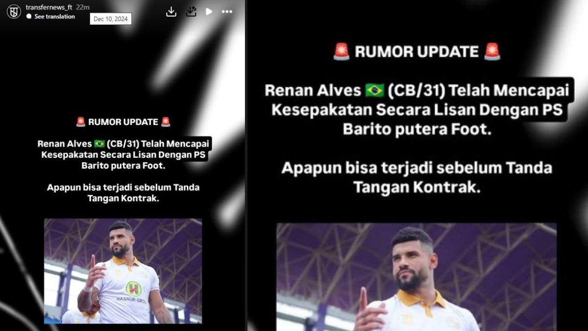 Renan Alves kabarnya sudah deal secara lisan dengan Barito Putera.