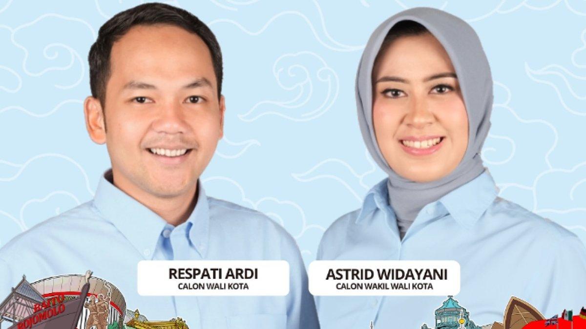 Poster paslon nomor urut 2 di Pilwakot Solo, Respati Ardi dan Astrid Widayani.