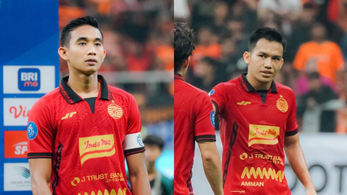 Dua pemain Persija Jakarta di gelaran Liga 1 2024/2025, Rizky Ridho (kiri) dan Witan Sulaeman (kanan).