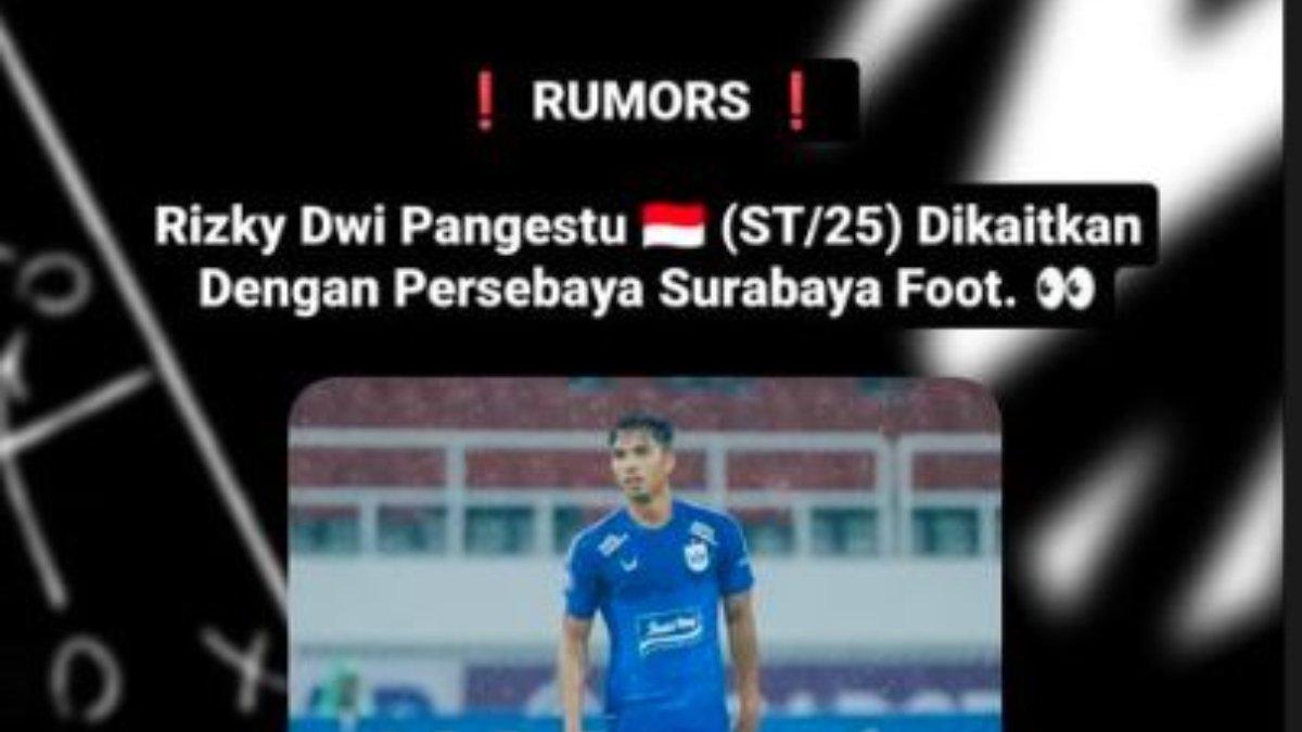 Rumor sosok pemain PSIS Semarang, yakni Rizky Dwi Pangestu yang bakal dikontrak oleh Persebaya Surabaya di Liga 1 2024. Rizky Dwi Pangestu sendiri sempat mengikuti seleksi di skuad Persebaya Surabaya jelang Liga 1 2024.