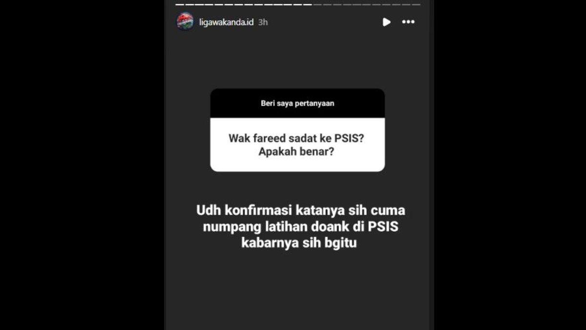 Fareed Sadat kabarnya hanya menumpang latihan di PSIS Semarang, Kamis 22 Februari 2024.