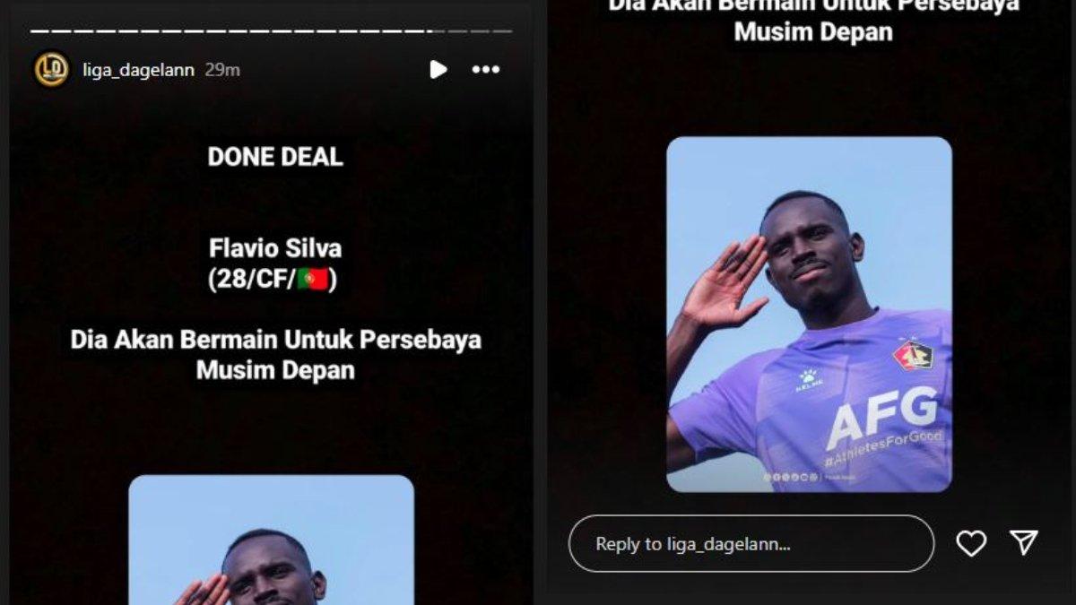 Rumor merapatnya striker Persik Kediri, Flavio Silva ke Persebaya Surabaya untuk musim 2024/2025.