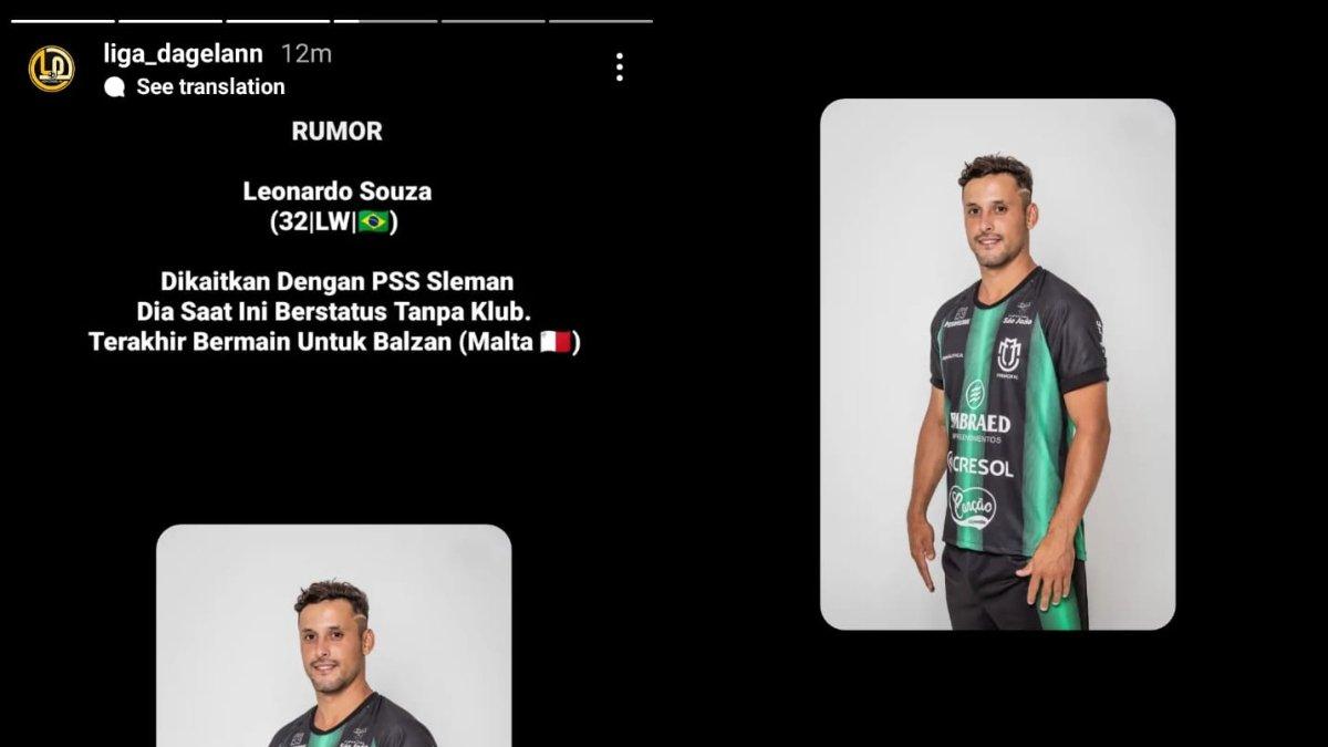 Rumor diliriknya sosok Leonardo Souza oleh PSS Sleman jelang musim 2024/2025.