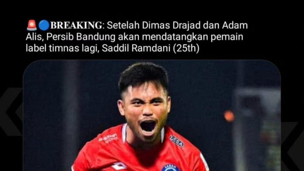 Rumor winger Timnas Indonesia, Saddil Ramdani yang dikaitkan dengan Persib Bandung jelang Liga 1 2024.