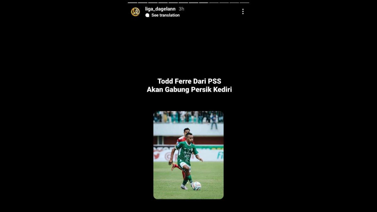 Rumor merapatnya winger PSS Sleman, Todd Ferre ke Persik Kediri jelang putaran kedua Liga 1 2023.