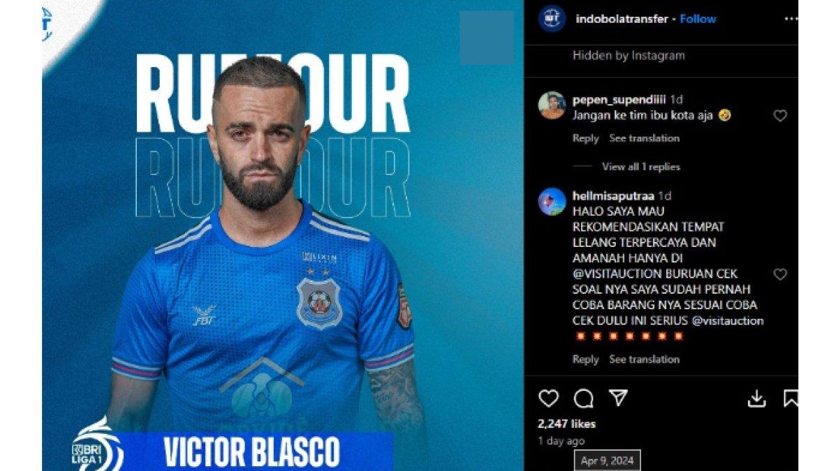 Rumor Victor Blasco diincar satu di antara tim Liga Indonesia.