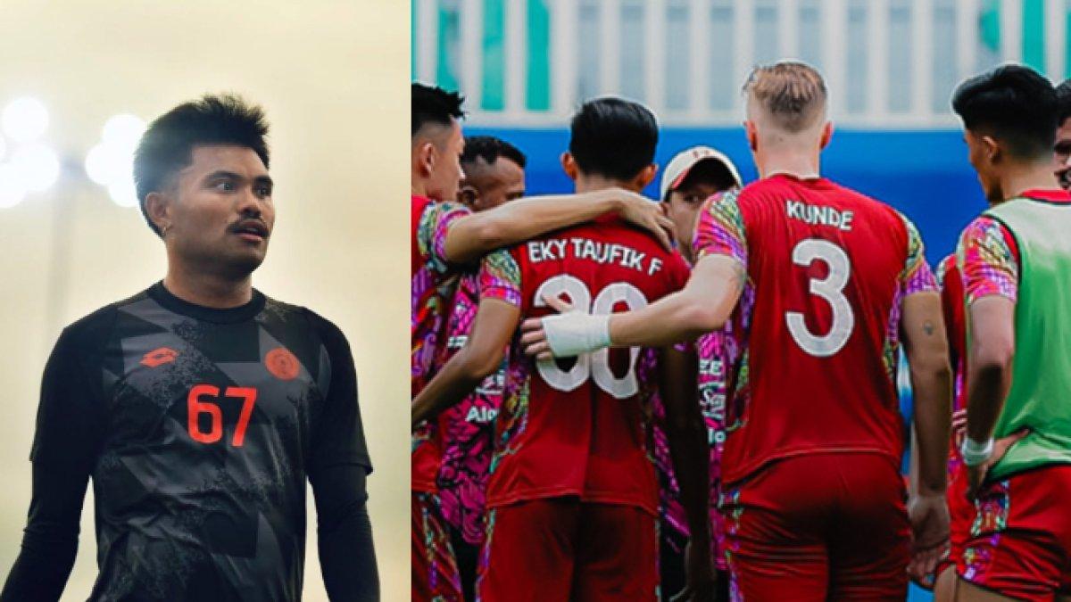 Potret winger Sabah FC, Saddil Ramdani (kiri) dan para pemain Persis Solo (kanan).