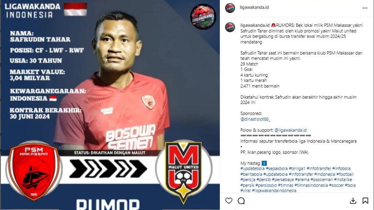 Safrudin Tahar PSM Makassar Malut United 2