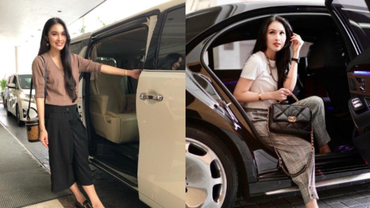 Sandra Dewi berpose dengan mobil mewahnya di akun Instagram