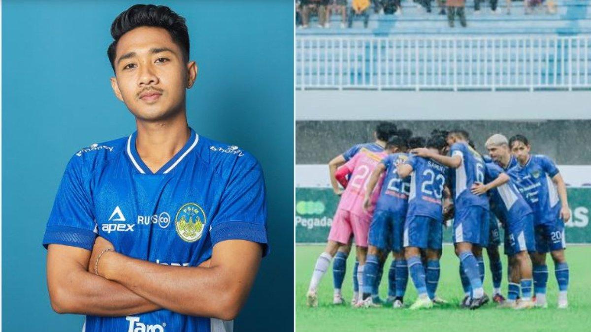 Potret gelandang serang PSIM Yogyakarta, Savio Sheva (kiri) dan skuad PSIM Yogyakarta (kanan).