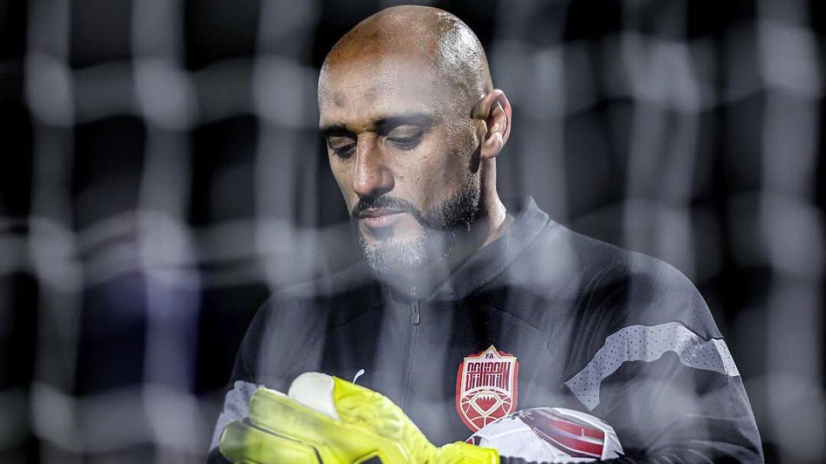 PROFIL PEMAIN -  Foto Sayed Mohammed Jaffer saat bermain dengan Timnas Bahrain.