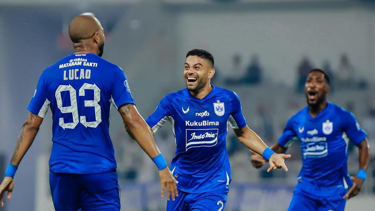 Selebrasi gol para pemain PSIS Semarang di laga kontra Persija Jakarta.