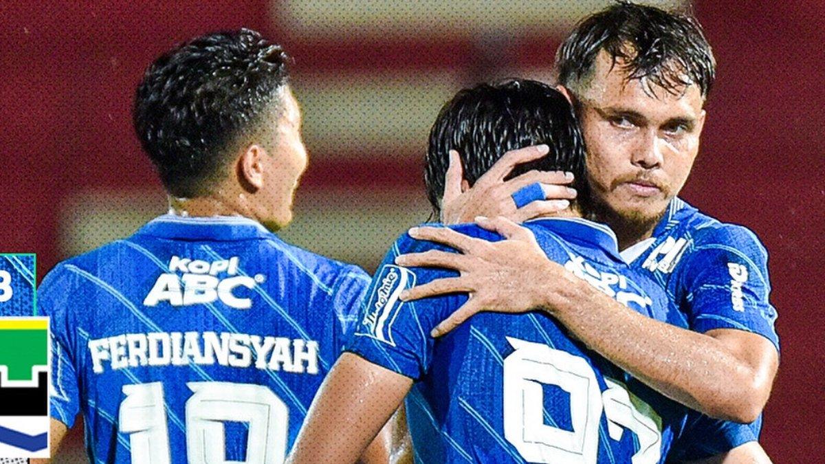 Aksi selebrasi pemain Persib Bandung saat melawan RANS Nusantara FC di pekan ke-27 Liga 1 2023.