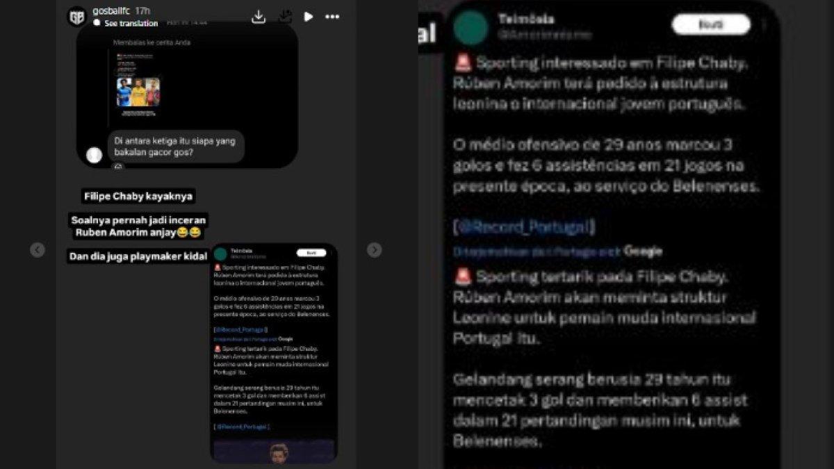 Kabar bidikan Semen Padang, Felipe Chaby yang ternyata pernah masuk bidikan pelatih Manchester United saat ini Ruben Amorim.