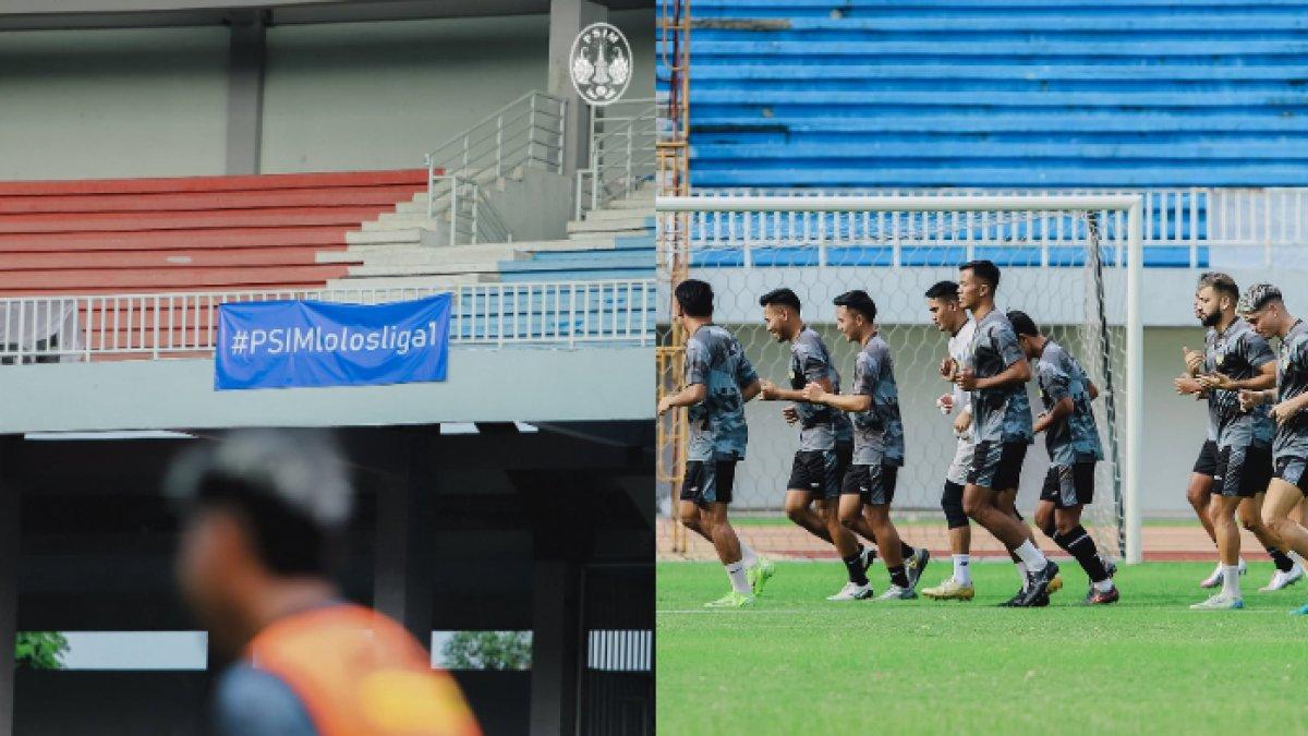 SESI LATIHAN PSIM YOGYAKARTA - Potret sesi latihan PSIM Yogyakarta jelang laga final Liga 2 2024/2025 kontra Bhayangkara FC, Kamis (20/2/2025).