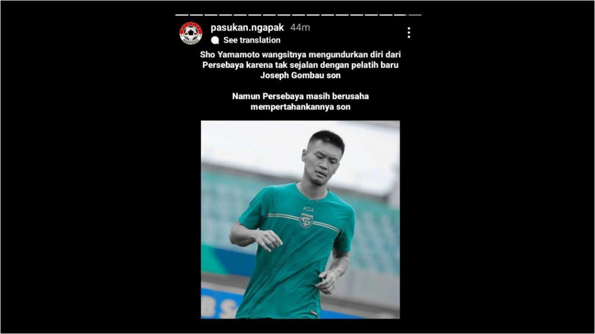 Rumor winger Persebaya Surabaya, yakni Sho Yamamoto yang ingin hengkang dari Bajul Ijo.