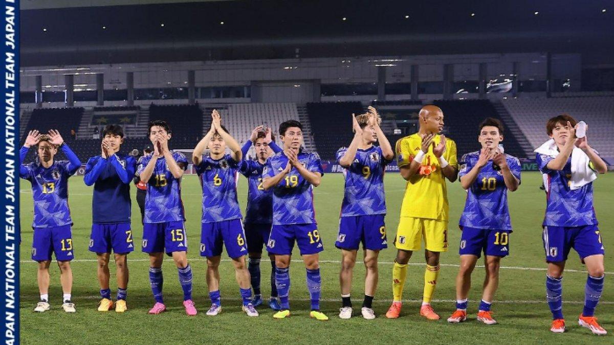 Skuad Timnas U-23 Jepang setelah pertandingan melawan UAE di Piala Asia U-23 2024