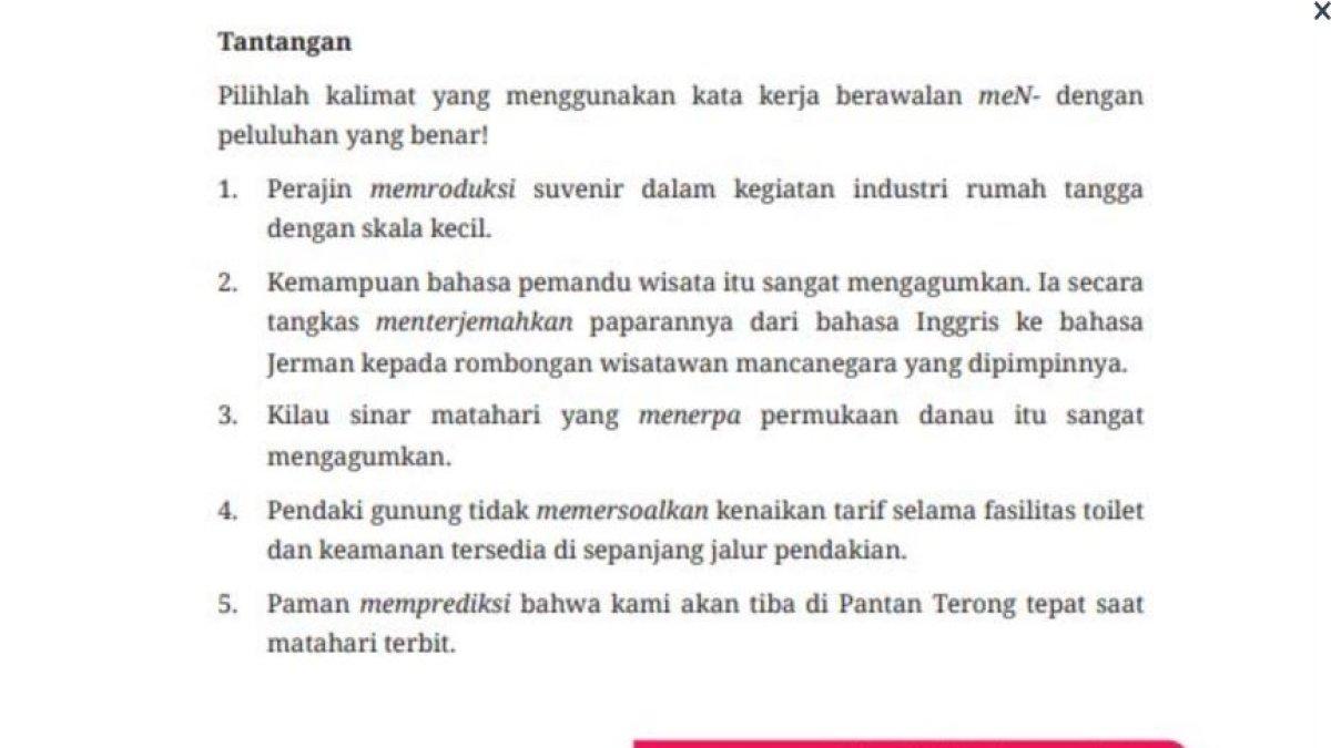 Soal Bahasa Indonesia kelas 7 SMP halaman 23 bab 1 Jelajah Nusantara Kurikulum Merdeka.