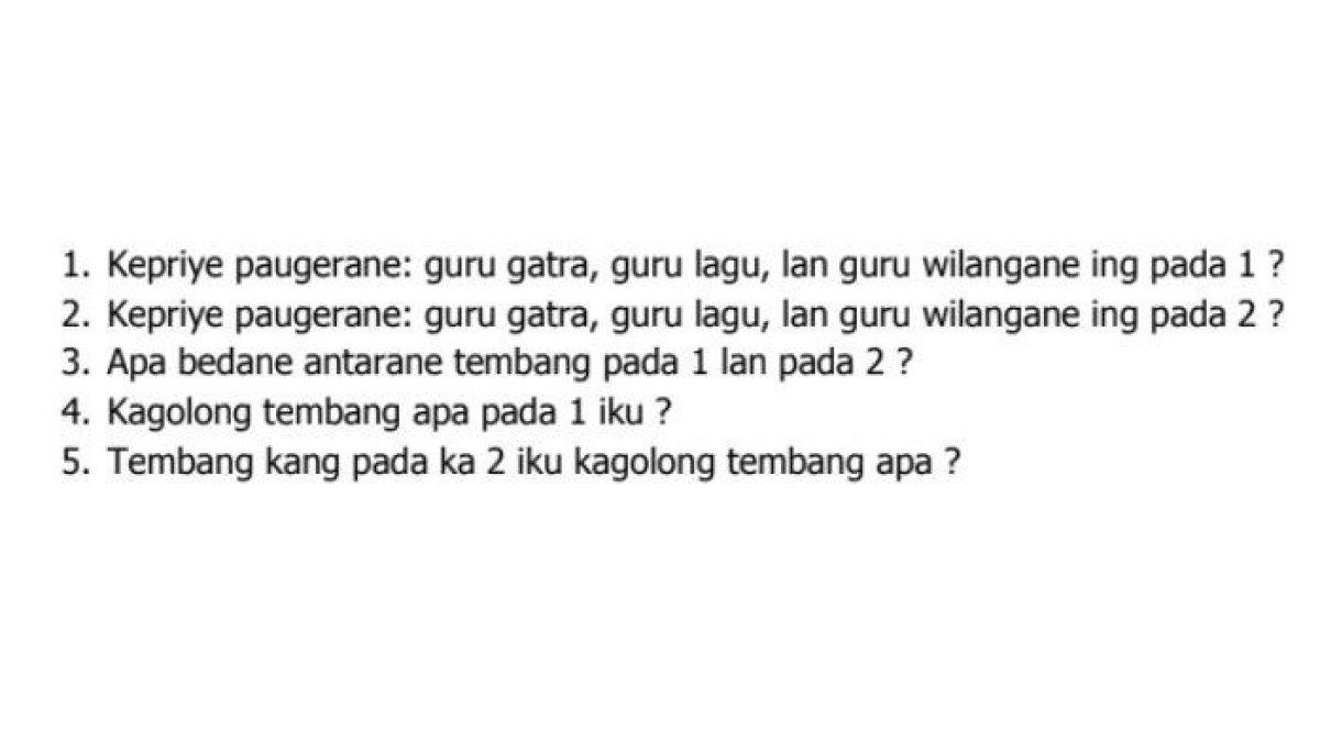 Soal Bahasa Jawa Kelas 8 halaman 110.