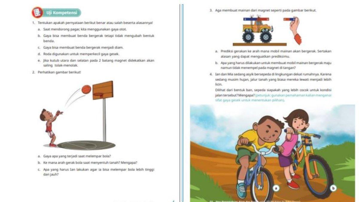 Soal IPA Edisi Revisi kelas 4 SD halaman 49-50 bab 2 Gaya di Sekitar Kita Kurikulum Merdeka