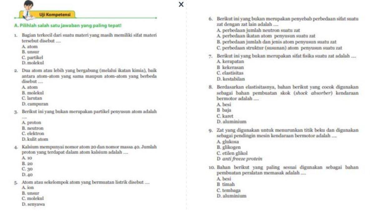 Soal IPA Semester 2 kelas 9 SMP Bab 8 Kurikulum 2013