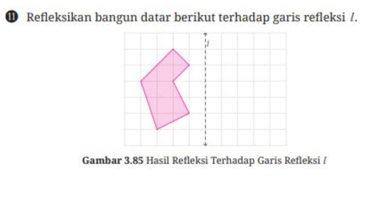 Gambar 3.85 Hasil Refleksi Terhadap Garis Refleksi l