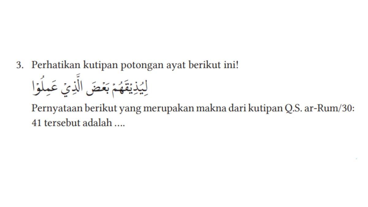 Kutipan ayat untuk soal nomor 3 pada bagian Rajin Berlatih Bab 1 di Buku Pendidikan Agama Islam dan Budi Pekerti untuk SMP Kelas 8 Kurikulum Merdeka.