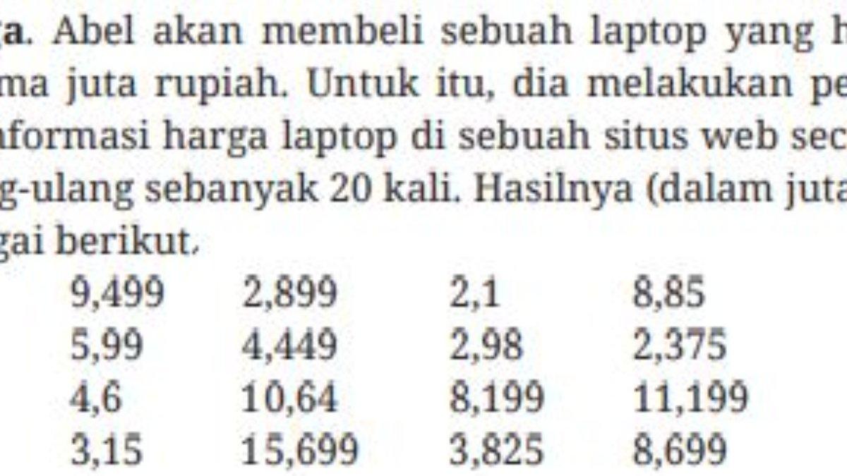Soal nomor 3 berupa angka yang hasilnya (dalam juta rupiah) adalah sebagai berikut.