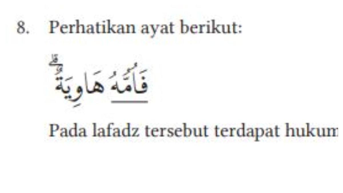 Soal pilihan ganda nomor 8 terdapat potongan ayat Al-Qur'an. Soal ini terdapat di Bab 6 halaman 167.