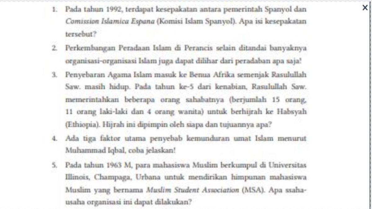 Soal PAI Kelas 12 SMA Kurikulum Merdeka