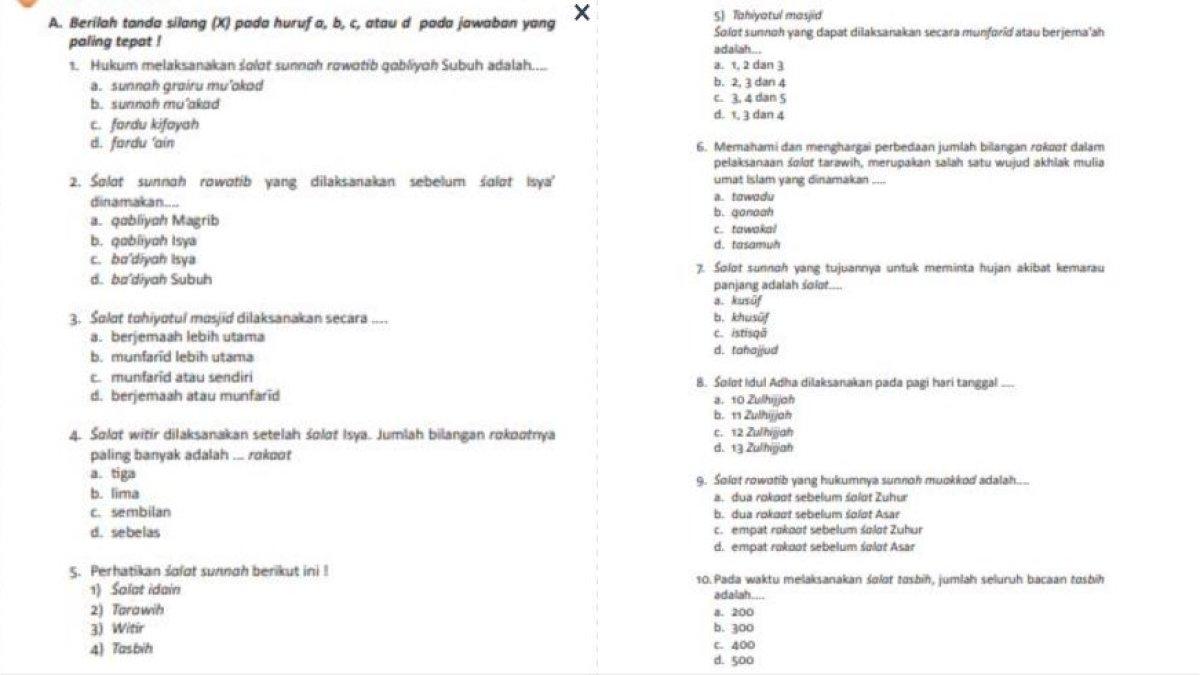 Soal PAI Kelas 8 SMP Bab 4 Kurikulum 2013