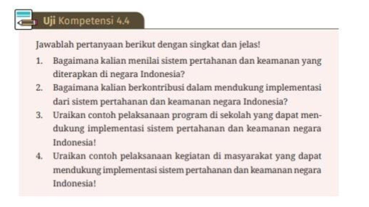Soal PKN kelas 10 SMA kurikulum merdeka uji kompetensi 4.4. Simak pembahasan kunci jawaban uji kompetensi 4.4 PKN kelas 10 SMA kurikulum merdeka.