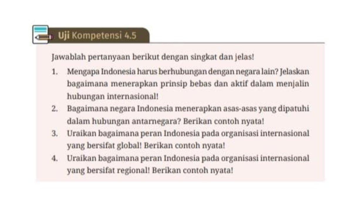 Soal PKN kelas 10 SMA kurikulum merdeka uji kompetensi 4.5. Simak pembahasan kunci jawaban uji kompetensi 4.5 PKN kelas 10 SMA kurikulum merdeka.