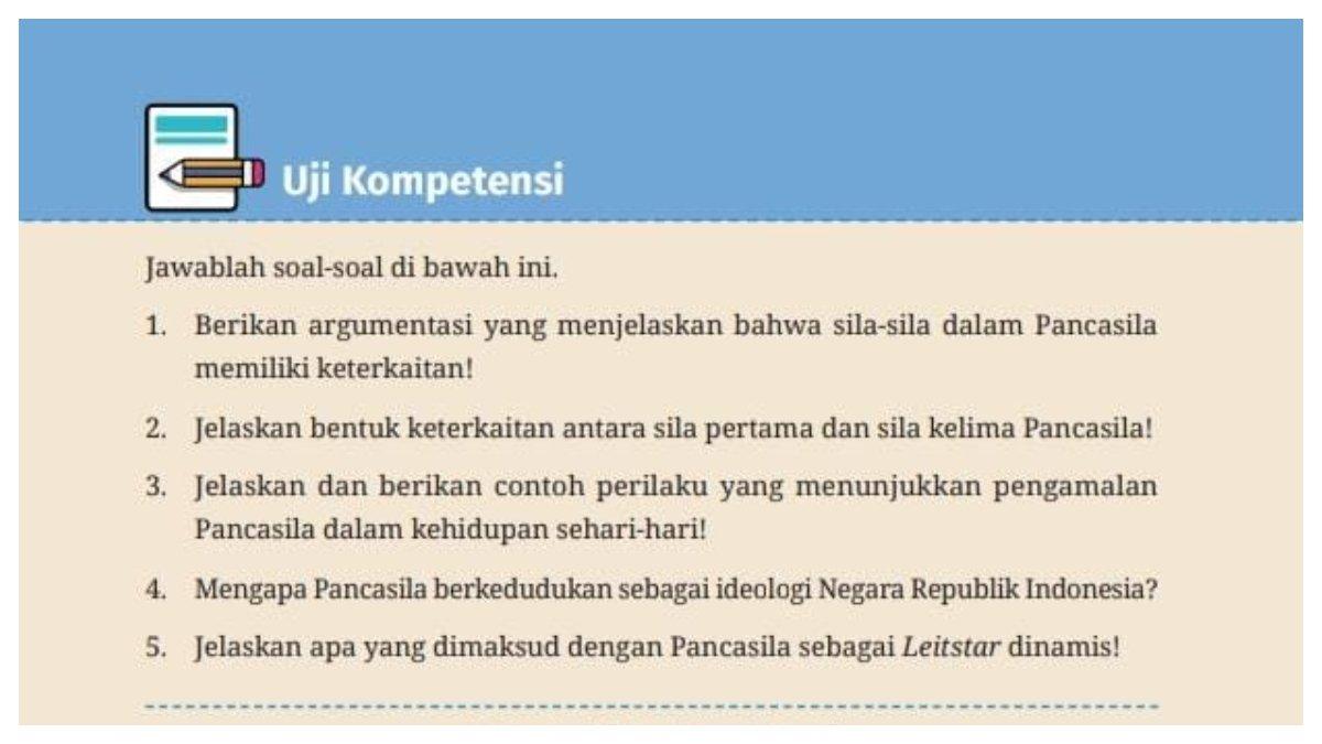 Soal PKN kelas 11 SMA kurikulum merdeka uji kompetensi Bab 1. Simak pembahasan kunci jawaban uji kompetensi Bab 1 PKN kelas 11 SMA kurikulum merdeka.