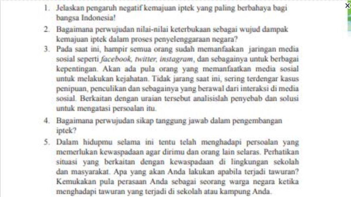 Soal PPKN Kelas 12 SMA Bab 3 Kurikulum 2013